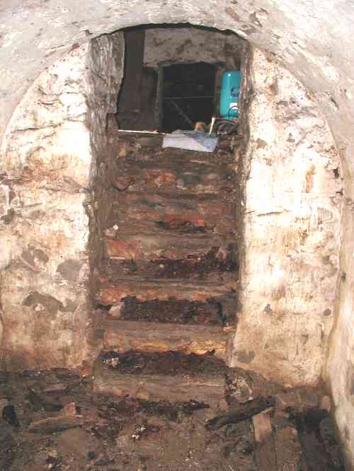 steps leading out of root cellar